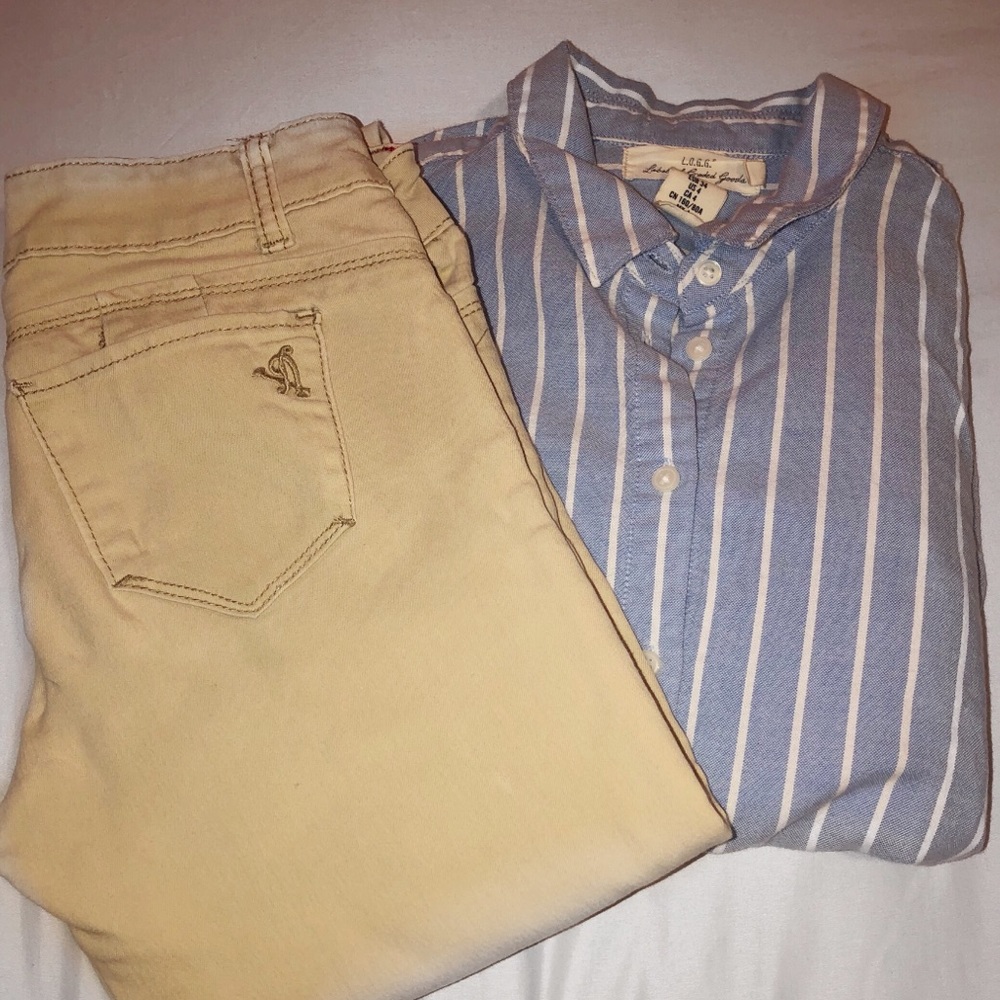 Blue and White Striped Shirt